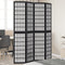 vidaXL - Kamerscherm - met - 4 - panelen - massief - paulowniahout - zwart