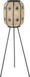 Vloerlamp DKD Home Decor Bloem Zwart Metaal Bruin Rotan Tropisch (30 x 30 x 116 cm)