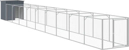 vidaXL - Hondenhok - met - ren - 110x1017x110 - cm - staal - antracietkleurig
