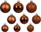 Decoris kerstballen - 30x stuks - 4, 5 en 6 cm - koper/cognac bruin -kunststof -kerstversiering