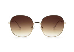 IKKI CELESTE 72-1 Dames Zonnebril - Handgemaakt - RVS - Bruin