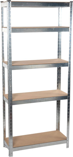 Kinzo Stellingkast - Opbergrek 5 Planken Max. 750 kg - 172 x 75 x 30 cm - Montage zonder Schroeven - Grijs
