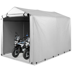 Coast 160 x 218 x 164 cm Grijze Buiten Fietsenstalling en Draagbare Garage met Oprolbare Ritsdeur
