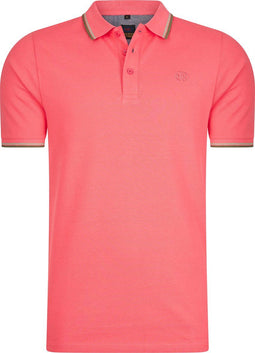 Mario Russo Polo Edward - Polo Shirt Heren - 100% Katoen - Koraal