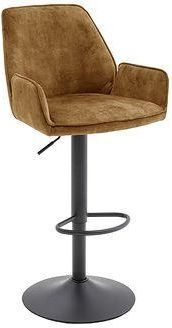 Ottawa bar Barstoel met armleuningen - 2 stuks - zwart metalen voet - vintage velours stof -