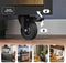 SoBuy FKW122-SCH - Keukenwagen - 2 Laden 2 Deuren Flessenhouder - Vintage Bruin 89x40x87 cm