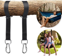 Garpex® Ophangsysteem voor Hangmat - Schommelbevestiging - Inclusief Haken - Zwart (2 stuks)