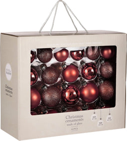 House of Seasons - Kerstballen Set - 42 Stuks - Ø7 cm - Donkerrood (42 stuks)