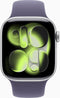 Apple Watch Series 11 - Smartwatch - GPS + Cellular - 42mm Aluminium Sportbandje S/M Zilver (Paars)