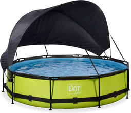 EXIT Lime zwembad ø360x76cm met filterpomp en schaduwdoek - groen