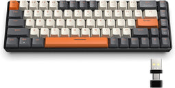 YINDIAO Draadloos Toetsenbord - Bluetooth - Zwart/Wit/Oranje - USB - 32,8 x10,0x5,6 cm