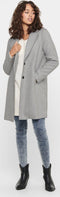 ONLY ONLCARRIE BONDED COAT - Dames Jas - Omkeerbare hals - Knoopsluiting - Lichtgrijs melange