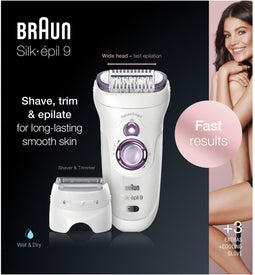 Braun Silk-épil 9 9-710 - Epilator - Nat en droog - Wit/Paarse