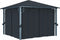 vidaXL - Prieel - met - gordijn - 300x300 - cm - aluminium - antraciet