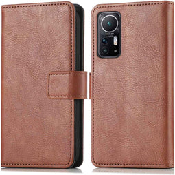 iMoshion Hoesje Geschikt voor Xiaomi 12X / 12 Hoesje Met Pasjeshouder - iMoshion Luxe Bookcase - Bruin
