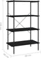 vidaXL - Opbergrek - 4-laags - 80x40x130 - cm - zwart