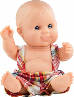 Paola Reina - puppegie Babypop Aldo Rood-Geruit 21 cm