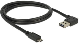 Delock 85165 - Easy-Micro USB naar Easy-USB-A haaks - 100cm - Zwart