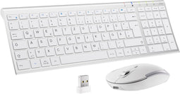 Draadloze Toetsenbord en Muis Set 2.4G QWERTZ Layout Wit