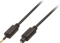 Valueline Audiokabel - TosLink Male naar Optisch 3.5 mm - 2.00 m - Zwart