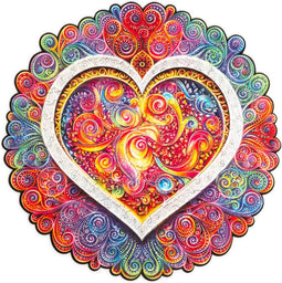 UNIDRAGON Houten Puzzel Voor Volwassenen Mandala - Bewuste Liefde - 200 stukjes - Medium 25 cm