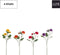 J-Line bloem Dahlia Ying - kunststof - mix - 4 stuks
