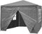 Partytent 3x3 - grijs - 9,7 kg - afneembare zijpanelen