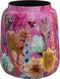 TS Collection - Bloempot hoog Fiesta fuchsia - 21x24 - Metaal & Epoxy - Exclusieve woonitems voor binnen - Handgemaakt - Unieke print - Designed by Lammie