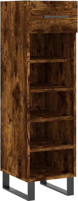 vidaXL - Schoenenkast - 30x35x105 - cm - bewerkt - hout - gerookt - eikenkleurig