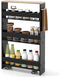COAST Smal Opbergrek - 4 Niveaus - Houten Bovenblad Handdoekhouder - Zwart/Bruin 48 x 13 x 81