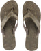 Urban Beach Long Island Beach - Slippers - Leren met bloemen reliëf - Bruin - Maat 42