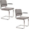 Zuiver Ridge Rib Eetkamerstoelen met armleuning Lichtgrijs - Set van 2