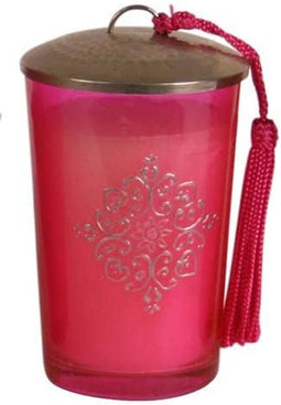 Safaary - Marokkaanse Geurkaars Roze-Zilver Ø 7 x 11cm