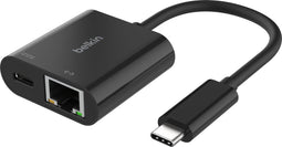 Belkin INC019BTBK - USB-C naar Ethernet Adapter - Gigabit Ethernet 100W Power Delivery