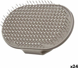 Borstel Huisdieren Grijs Metaal Siliconen 14 x 21,5 x 5 cm (24 Stuks)