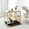Coast Bijzettafel - Marmerlook - 3 Niveaus - Wit / Zwart / Goud - 60 x 40 x 60,5 cm