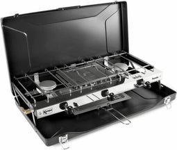 Gasfornuis - KAMPA - Fornello - 2 branders en 1 grill - Zwart