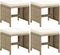 vidaXL - Tuinkrukken - 4 - st - met - kussens - poly - rattan - beige