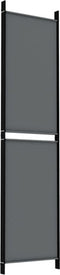 vidaXL - Kamerscherm - met - 4 - panelen - 200x200 - cm - stof - antracietkleurig