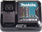 Makita DC10SB - 12 V Max oplader - Laadstroom 5,0 A - Inclusief 2x accu 12V 2.0 Ah (2 stuks)