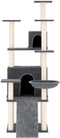 vidaXL - Kattenmeubel - met - sisal - krabpalen - 154 - cm - lichtgrijs
