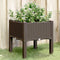 vidaXL - Plantenbak - met - poten - 40x40x42 - cm - polypropeen - bruin
