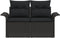 vidaXL - 2-Persoons - Ligbank - met - Kussens - Zwart - Poly - Rattan