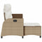 vidaXL - Verstelbare - tuinbank - met - kussens - L-vormig - beige - poly - rattan