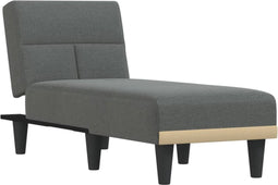 vidaXL - Chaise - longue - stof - donkergrijs