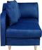 MERI - Chaise longue - Blauw - Rechterzijde - Fluweel