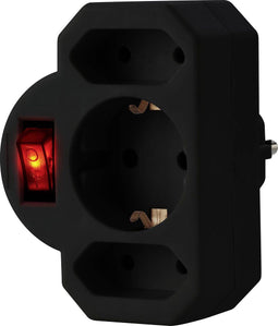 Sygonix Stopcontactsplitter Zwart