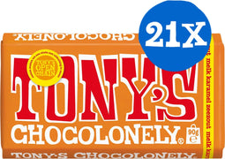 Tony's Chocolonely - Melk Karamel Zeezout - chocolade - 90 gram (21 stuks)