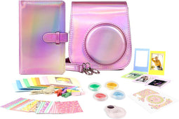 Complete Accessoires Set Geschikt voor Fujifilm Instax Mini 11 - Camera Tas met Filters, Fotoalbum en Meer - Regenboog Roze