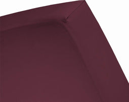 //Hoeslaken double jersey 1 pers. - 80-90x200/220cm & 100x200cm (66) burgundy (tot 25 cm) Damai